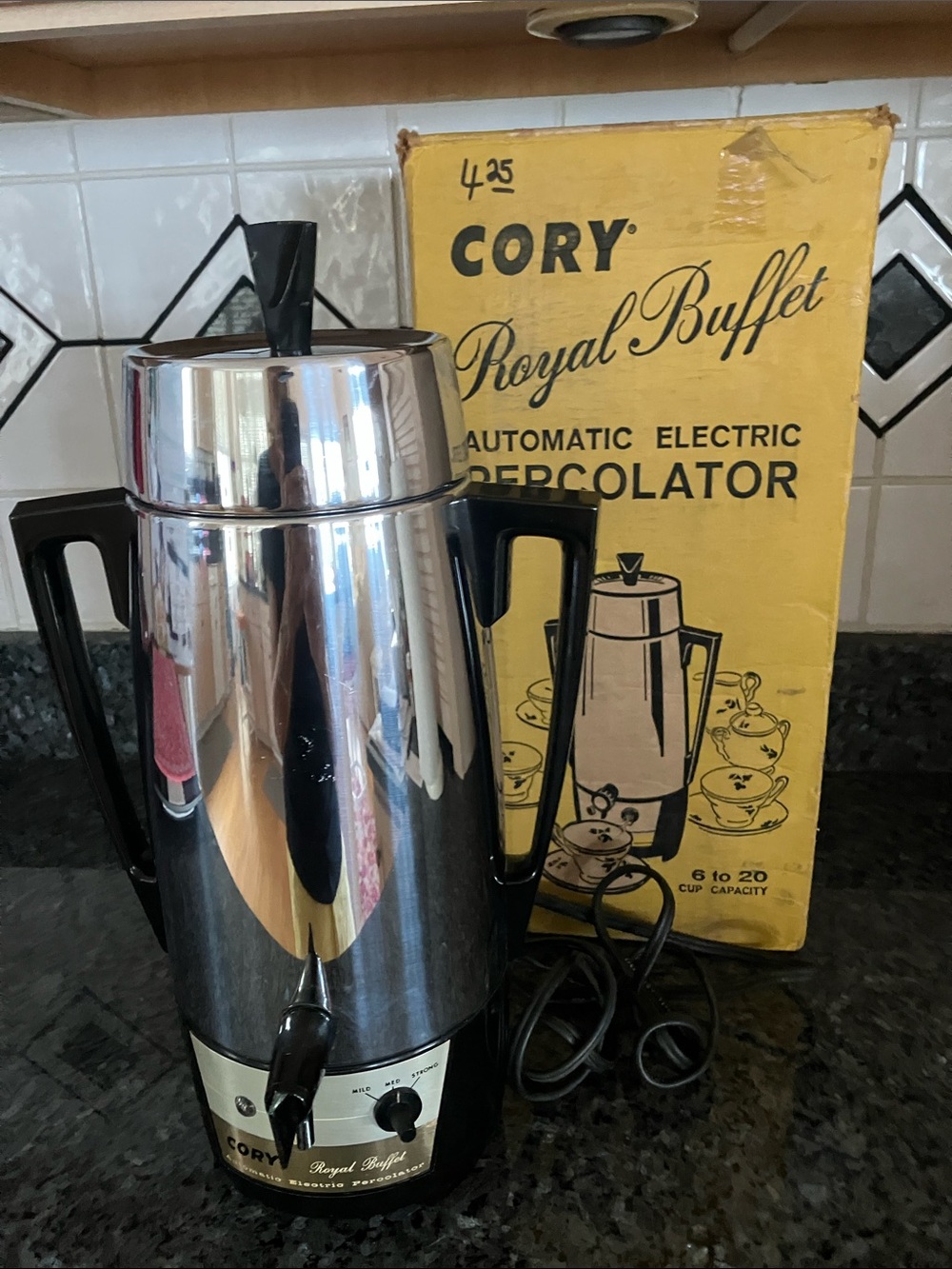 MCM Vintage CORY Royal Buffet Automatic Electric Percolator